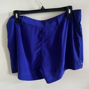 Guess by Marciano Blue 100% Silk Shorts Sz 10 y2k Lightweight Bold Spring Travel